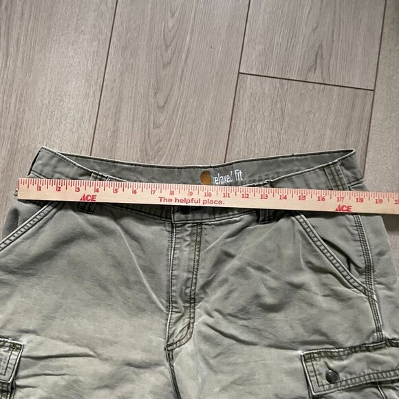Carhartt Cargo Short Men 38 Tan Relaxed Fit Flat Front Casual Work College Trave - Picture 5 of 9